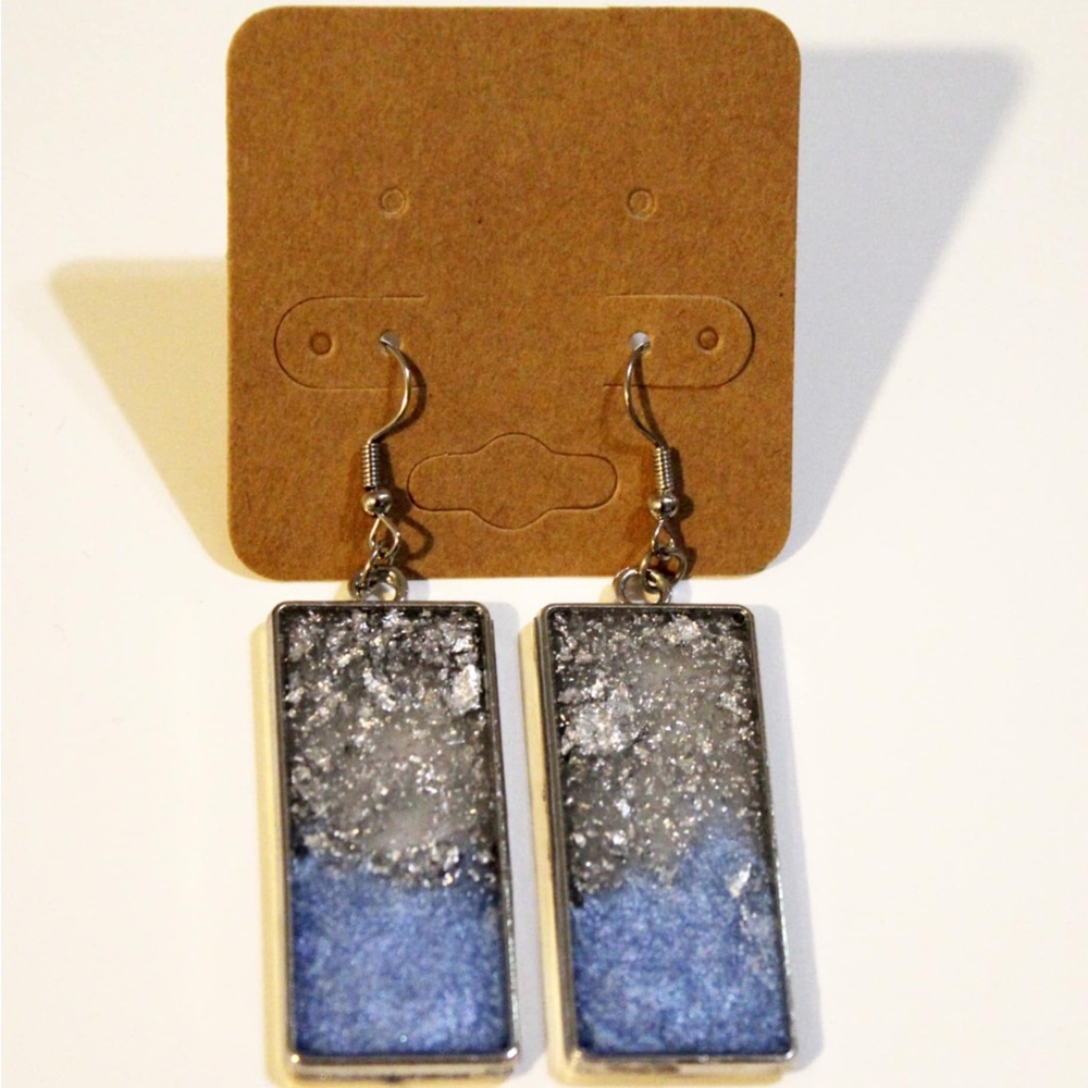 Elegant Blue and Silver Dangle Earrings